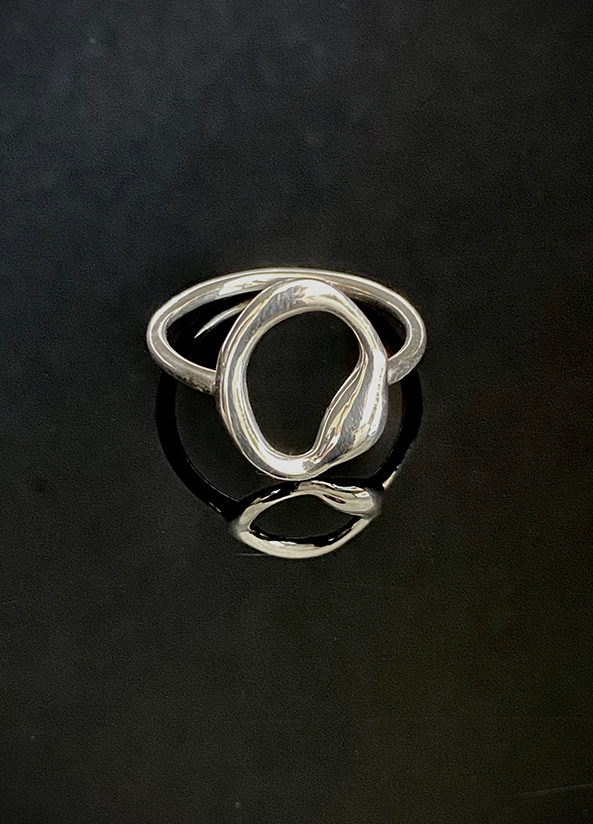 冰融圓圈戒指-純銀